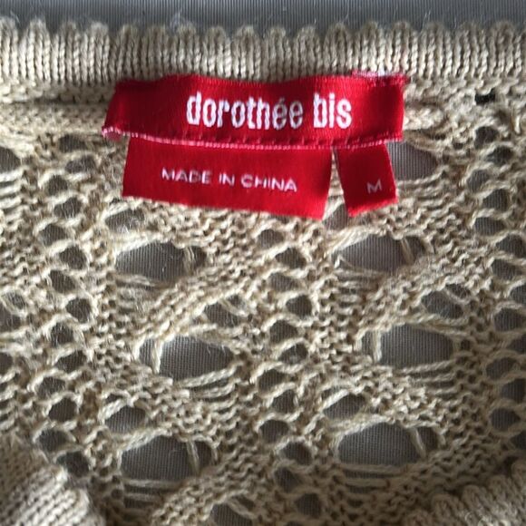 VTG Dorothée Bis Open Knit Wool Blend Sweater Size M Parisian Boutique Brand - Picture 5 of 9